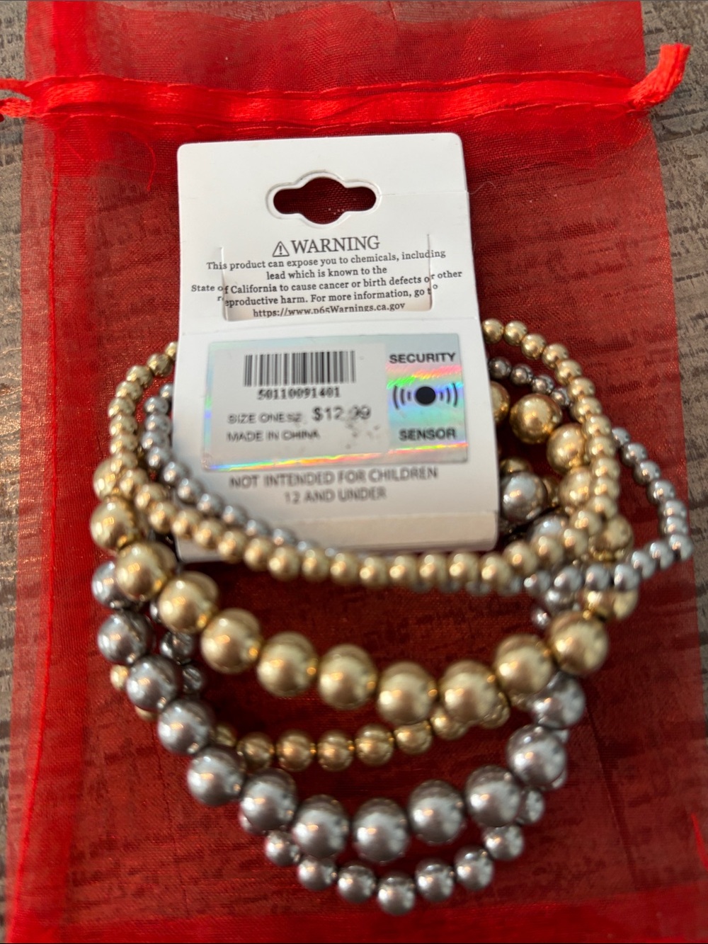FULL TILT Gold and Silver Beaded Bracelet Stack - Picture 2 of 2